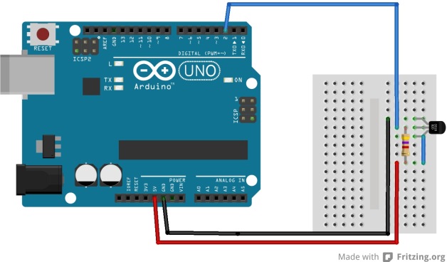 ds1820 breadboard layout