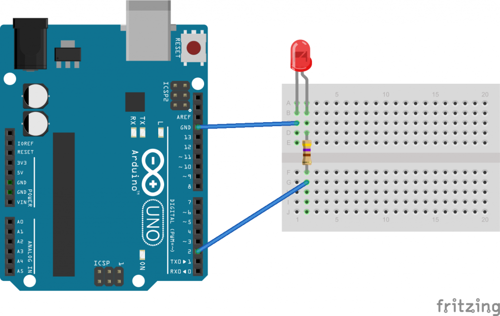 led arduino breadboard layout