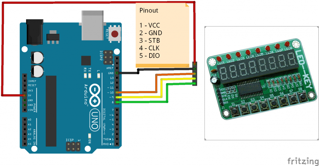 arduino and TM1638