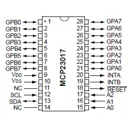 mcp23017 pinout