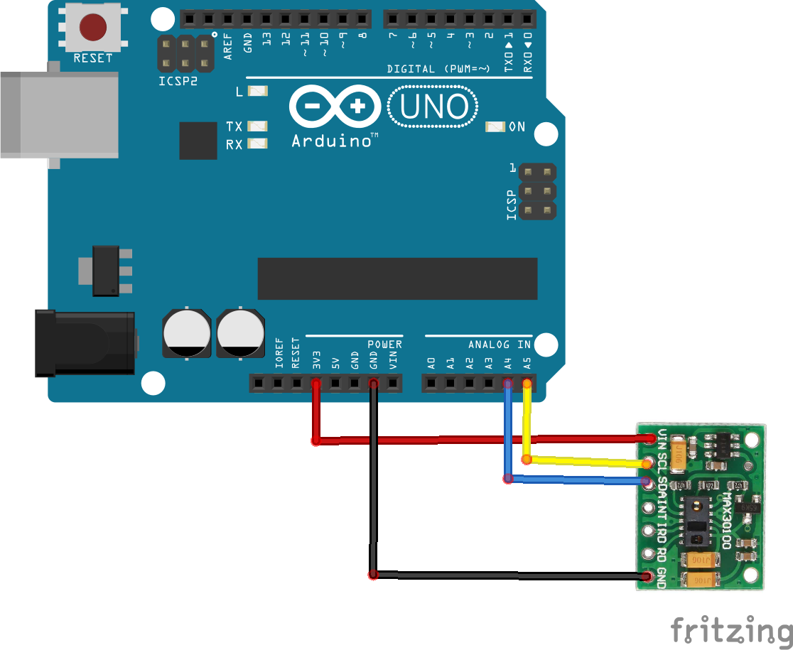 arduino and max30100
