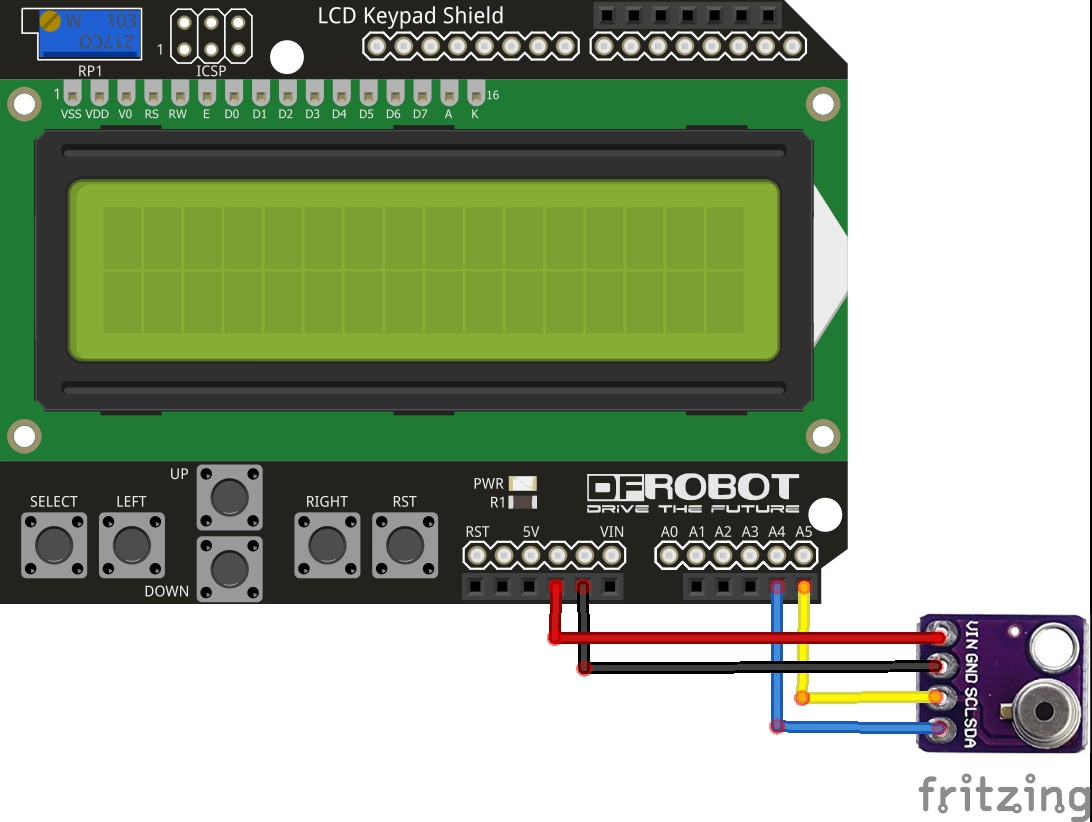 lcd shield and mlx90615 layout