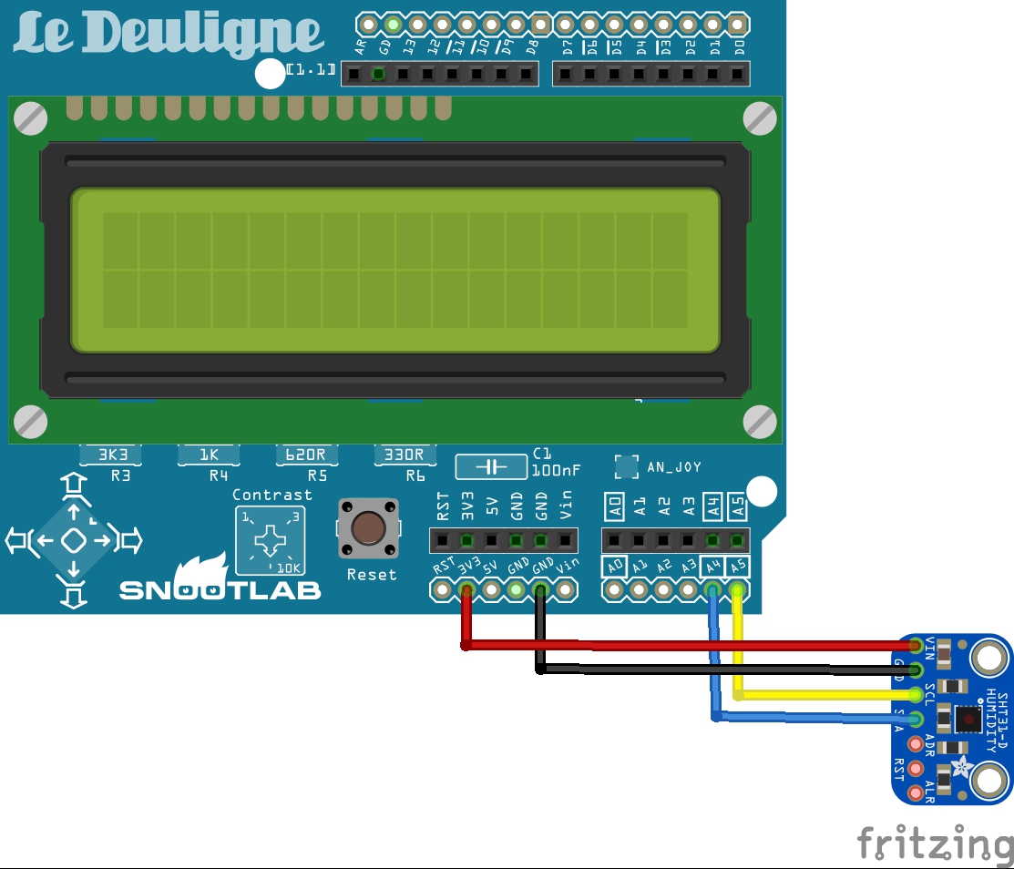 lcd shield and sht31 layout