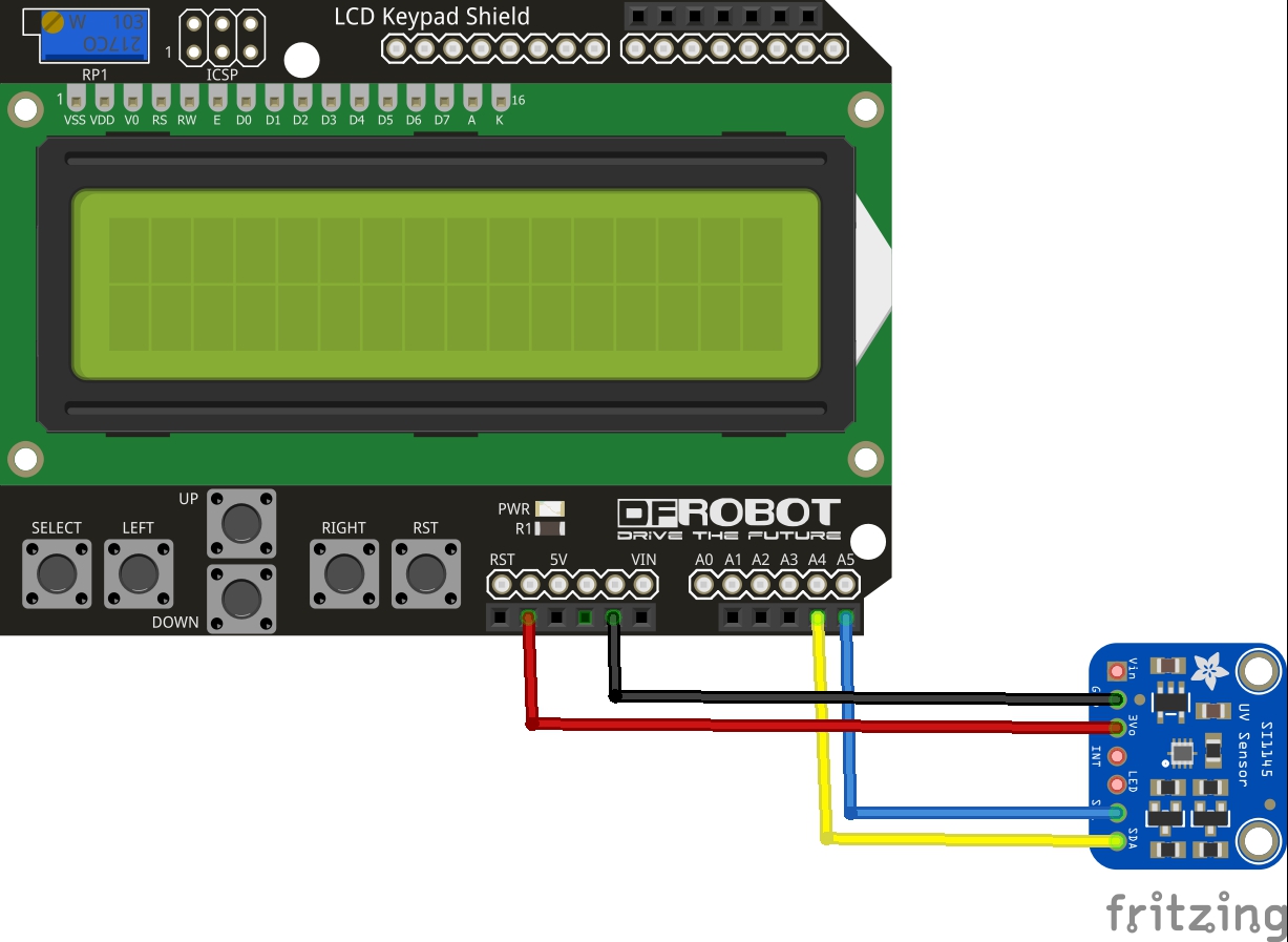 arduino and lcd keypad shield and Si1145